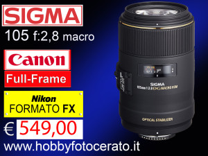SIGMA 105 MICRO 2,8 CANON -NIKON